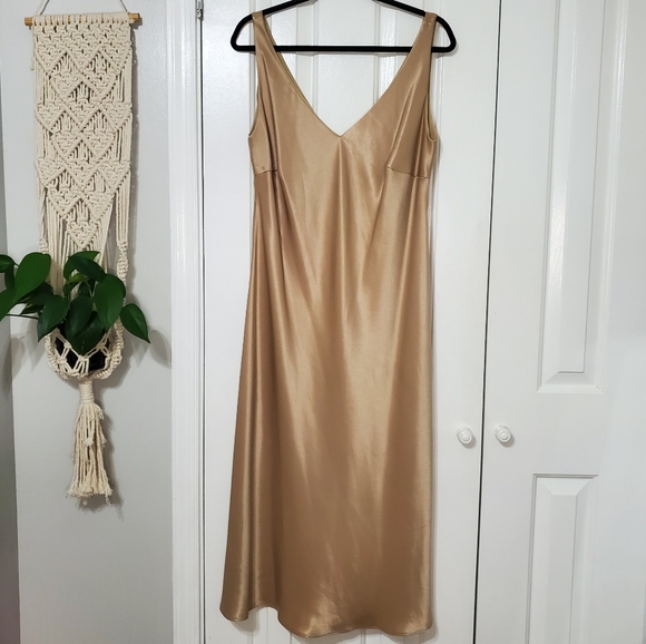 Kim Collection Golf Metallic Silky Midi Slip Dress - Picture 1 of 8